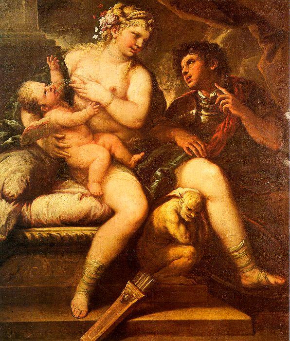  Luca  Giordano Venus, Cupid and Mars oil painting image